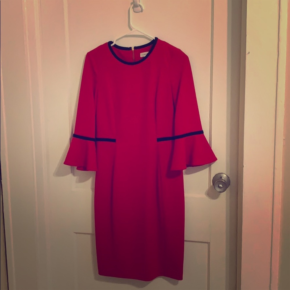 Red Calvin Klein dress